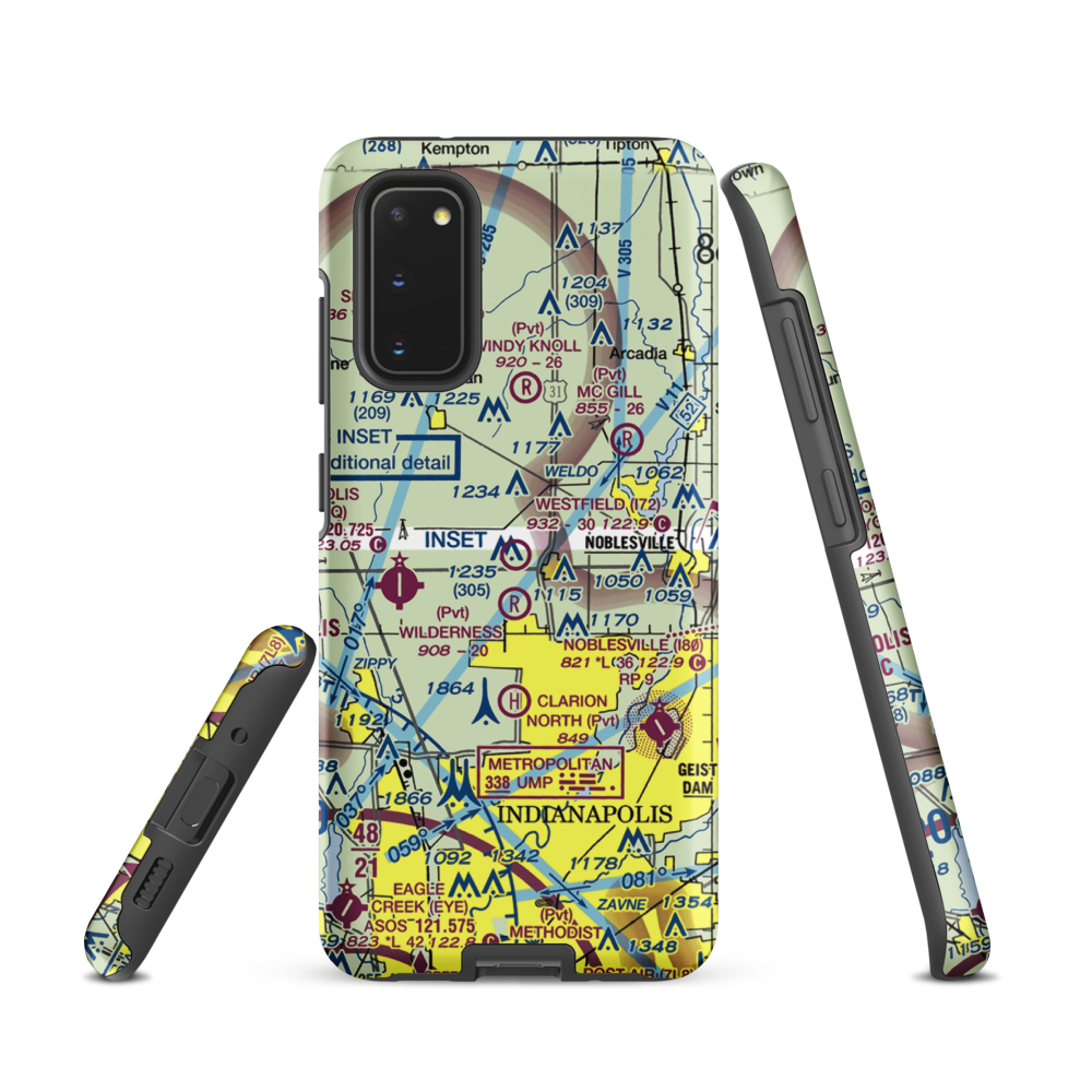Westfield Airport (I72) VFR Sectional Samsung Phone Case Samsung Galaxy S20 model shown