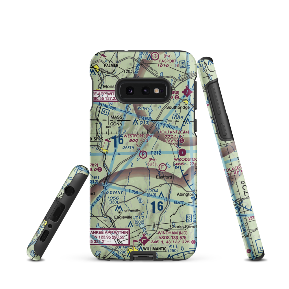Westford Airstrip (CT74) VFR Sectional Samsung Phone Case Samsung Galaxy S10e model shown