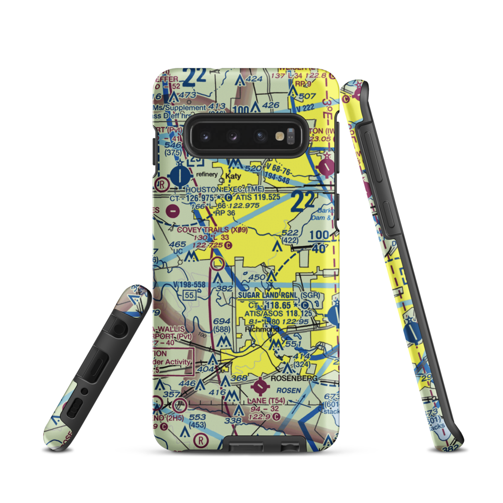 Westheimer Air Park (O07) VFR Sectional Samsung Phone Case Samsung Galaxy S10 model shown