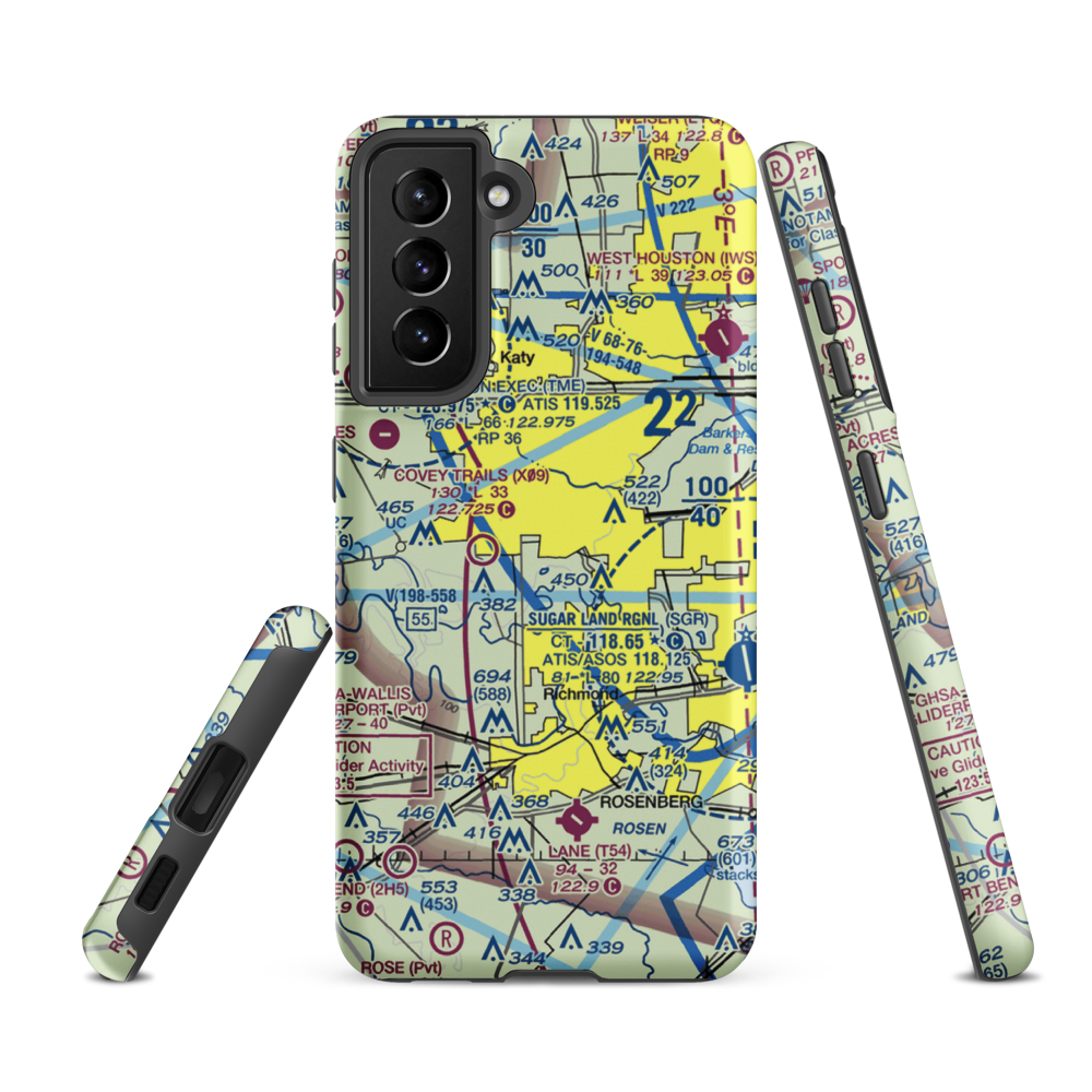 Westheimer Air Park (O07) VFR Sectional Samsung Phone Case Samsung Galaxy S21 FE model shown