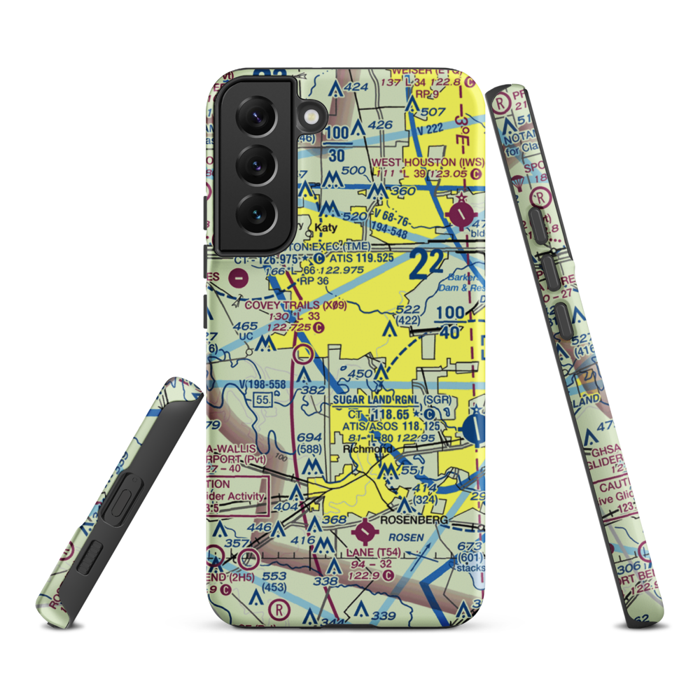 Westheimer Air Park (O07) VFR Sectional Samsung Phone Case Samsung Galaxy S22 Plus model shown