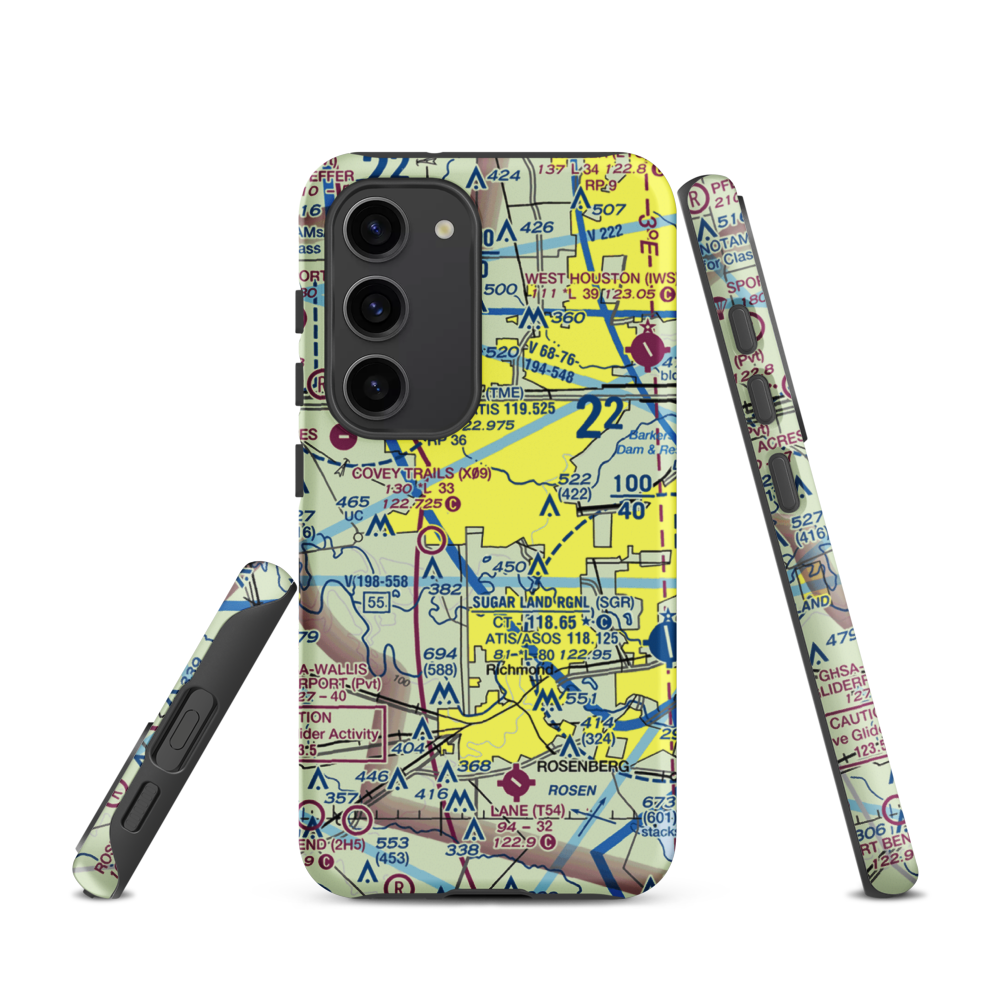Westheimer Air Park (O07) VFR Sectional Samsung Phone Case Samsung Galaxy S23 model shown