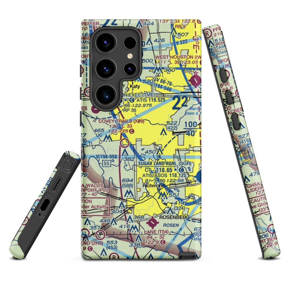 Westheimer Air Park (O07) VFR Sectional Samsung Phone Case Samsung Galaxy S24 Ultra model shown