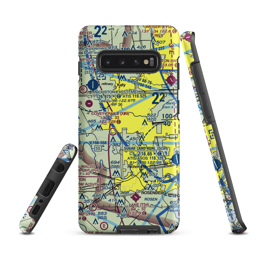 Westheimer Air Park (O07) VFR Sectional Samsung Phone Case Samsung Galaxy S10 Plus model shown