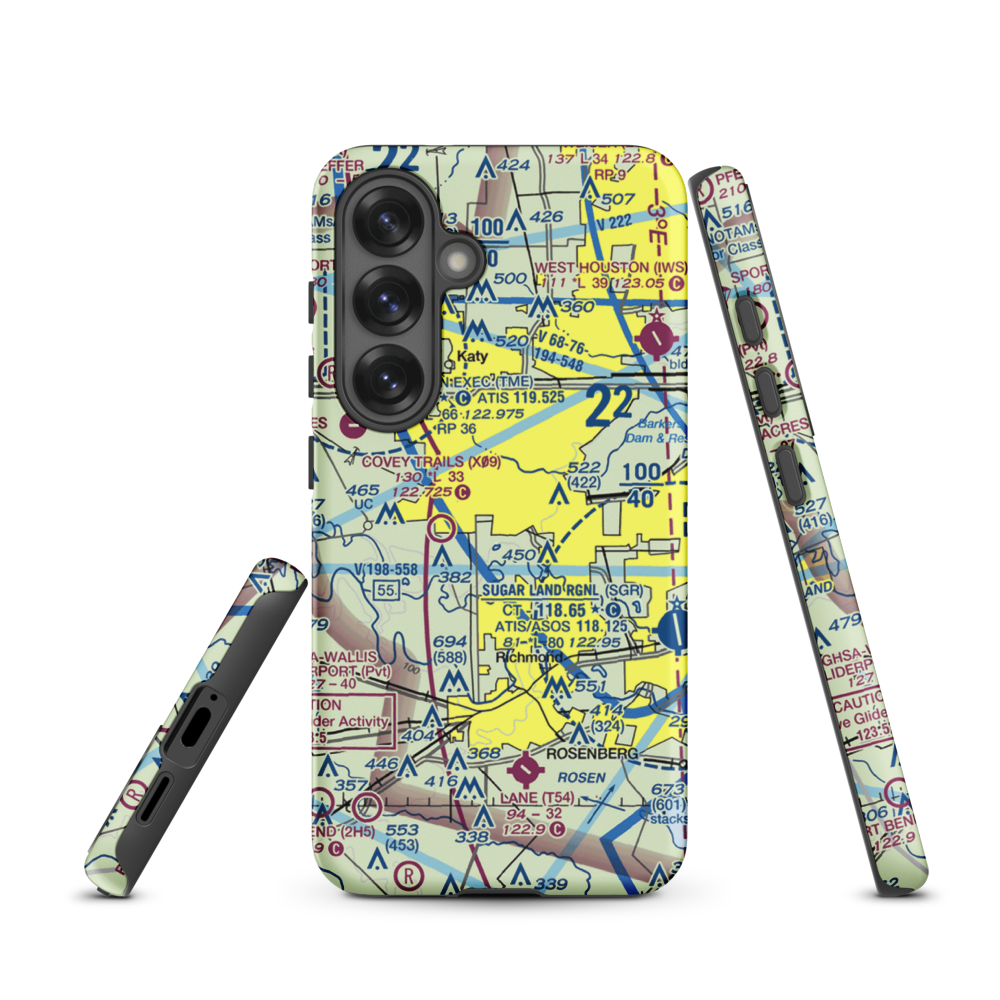 Westheimer Air Park (O07) VFR Sectional Samsung Phone Case Samsung Galaxy S25 model shown