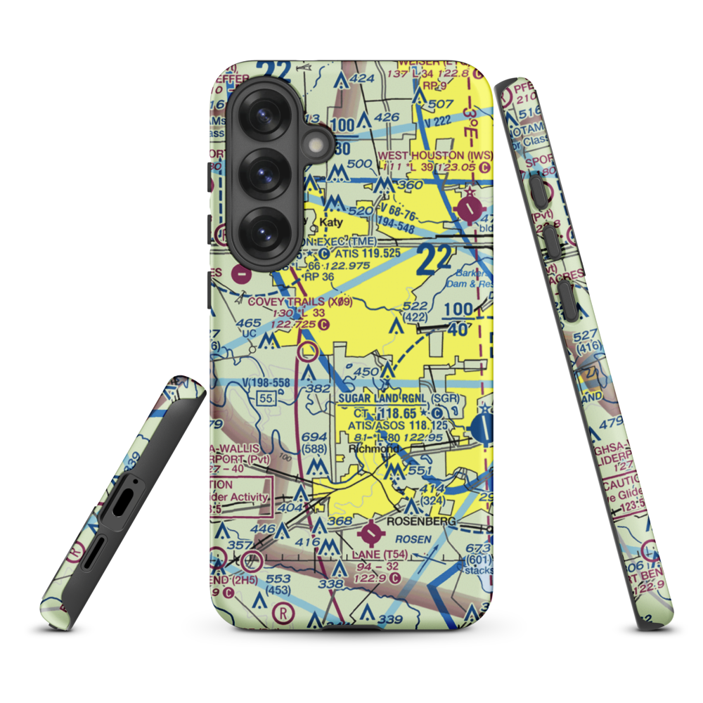 Westheimer Air Park (O07) VFR Sectional Samsung Phone Case Samsung Galaxy S25 Plus model shown