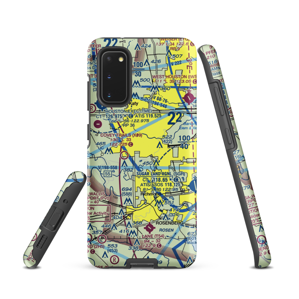 Westheimer Air Park (O07) VFR Sectional Samsung Phone Case Samsung Galaxy S20 model shown