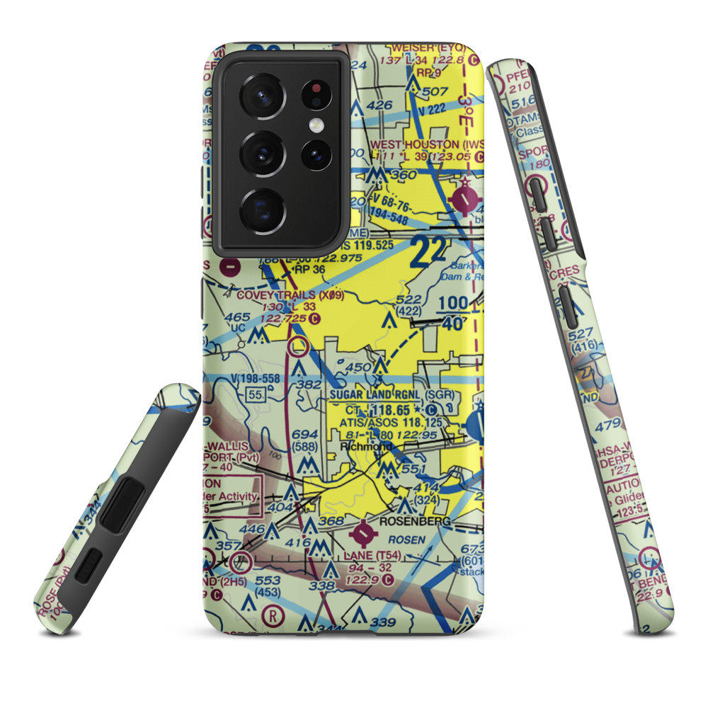 Westheimer Air Park (O07) VFR Sectional Samsung Phone Case Samsung Galaxy S21 Ultra model shown