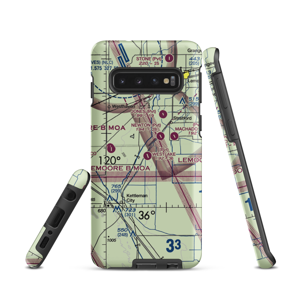 Westlake Farms Airport (92CA) VFR Sectional Samsung Phone Case Samsung Galaxy S10 model shown