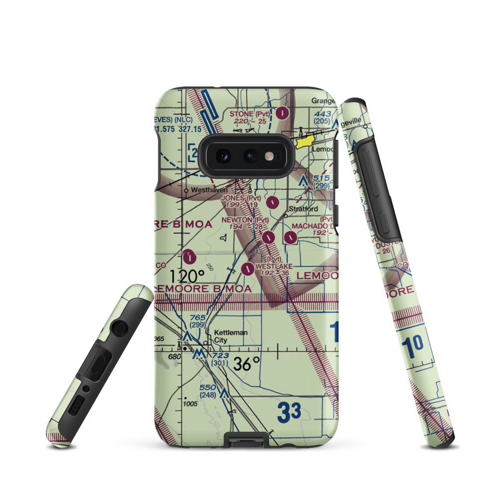 Westlake Farms Airport (92CA) VFR Sectional Samsung Phone Case Samsung Galaxy S10 Plus model shown