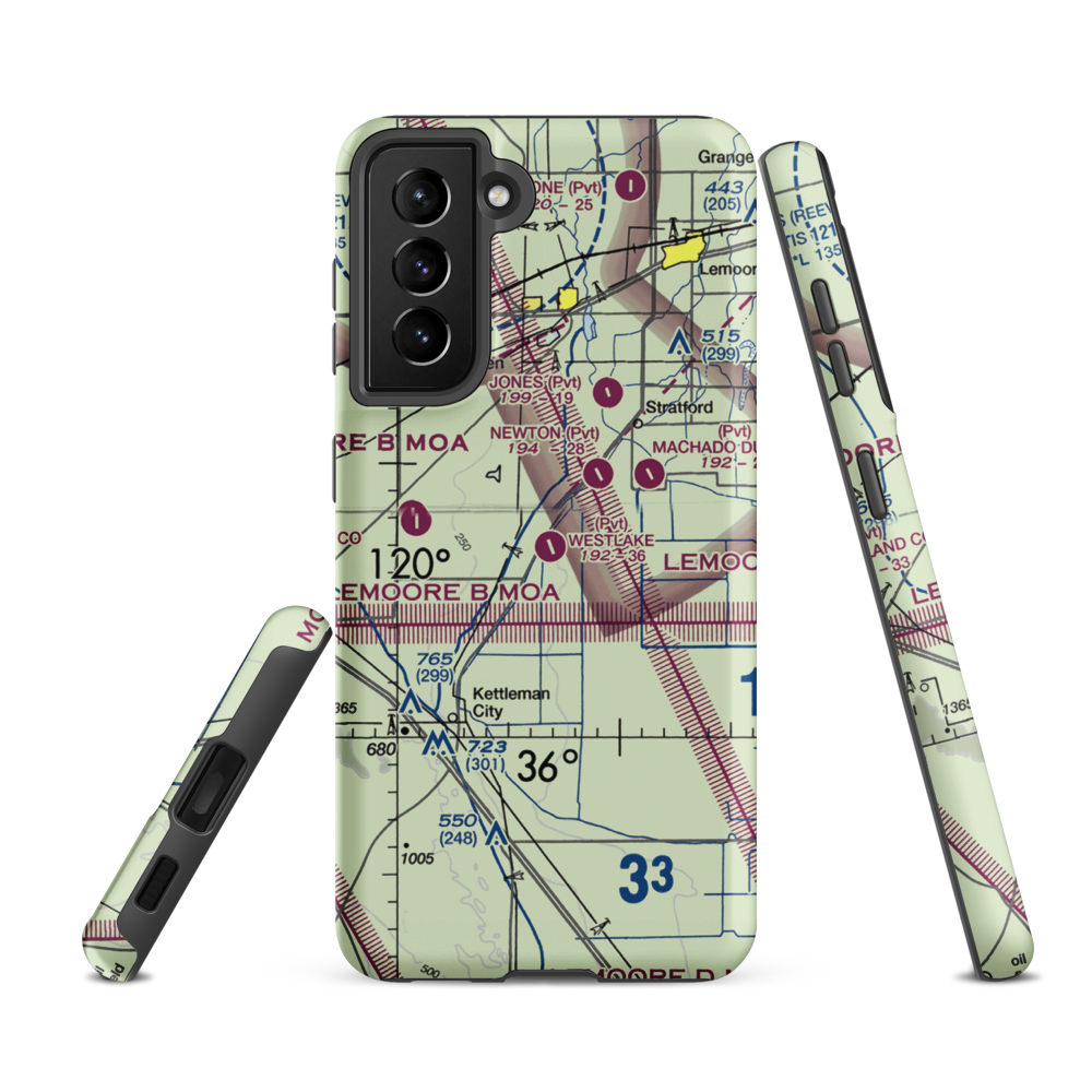 Westlake Farms Airport (92CA) VFR Sectional Samsung Phone Case Samsung Galaxy S21 FE model shown