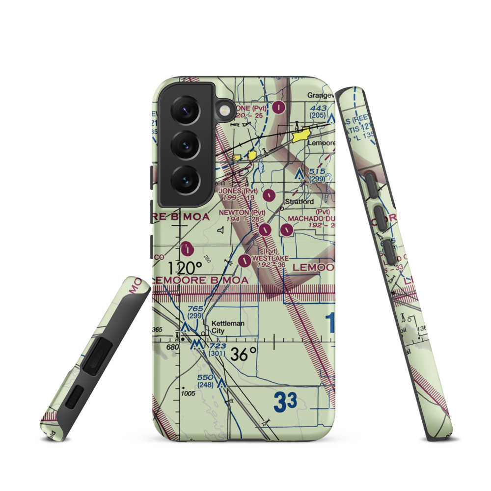 Westlake Farms Airport (92CA) VFR Sectional Samsung Phone Case Samsung Galaxy S22 model shown