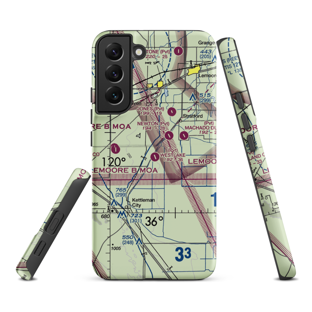 Westlake Farms Airport (92CA) VFR Sectional Samsung Phone Case Samsung Galaxy S22 Plus model shown