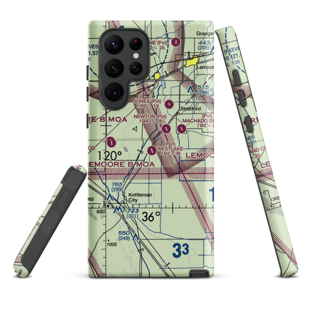 Westlake Farms Airport (92CA) VFR Sectional Samsung Phone Case Samsung Galaxy S22 Ultra model shown