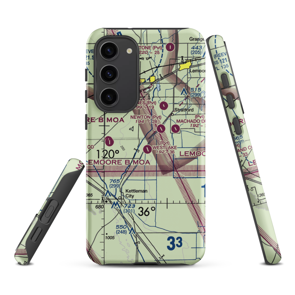 Westlake Farms Airport (92CA) VFR Sectional Samsung Phone Case Samsung Galaxy S23 Plus model shown