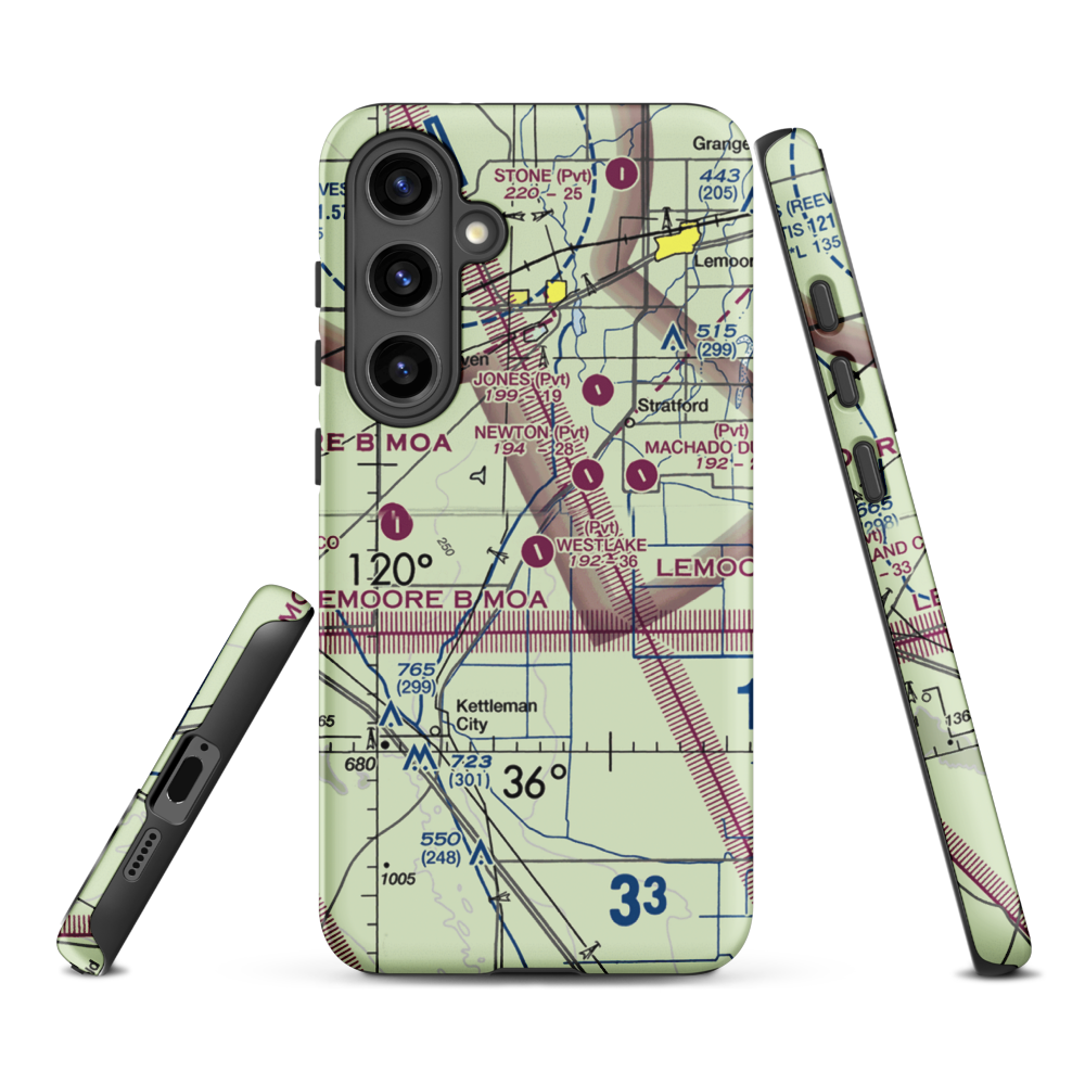 Westlake Farms Airport (92CA) VFR Sectional Samsung Phone Case Samsung Galaxy S24 Plus model shown