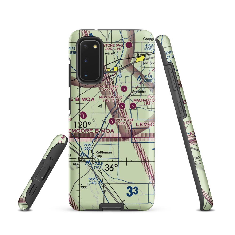 Westlake Farms Airport (92CA) VFR Sectional Samsung Phone Case Samsung Galaxy S20 model shown