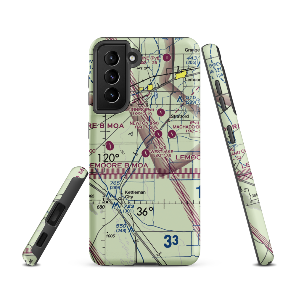 Westlake Farms Airport (92CA) VFR Sectional Samsung Phone Case Samsung Galaxy S21 model shown