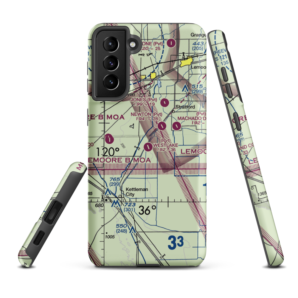 Westlake Farms Airport (92CA) VFR Sectional Samsung Phone Case Samsung Galaxy S21 Plus model shown