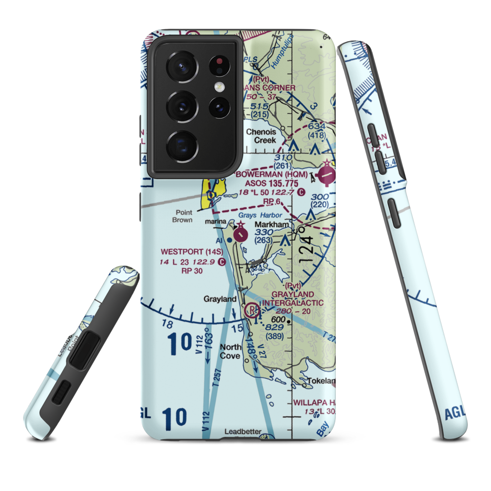Westport Airport (14S) VFR Sectional Samsung Phone Case Samsung Galaxy S21 Plus model shown
