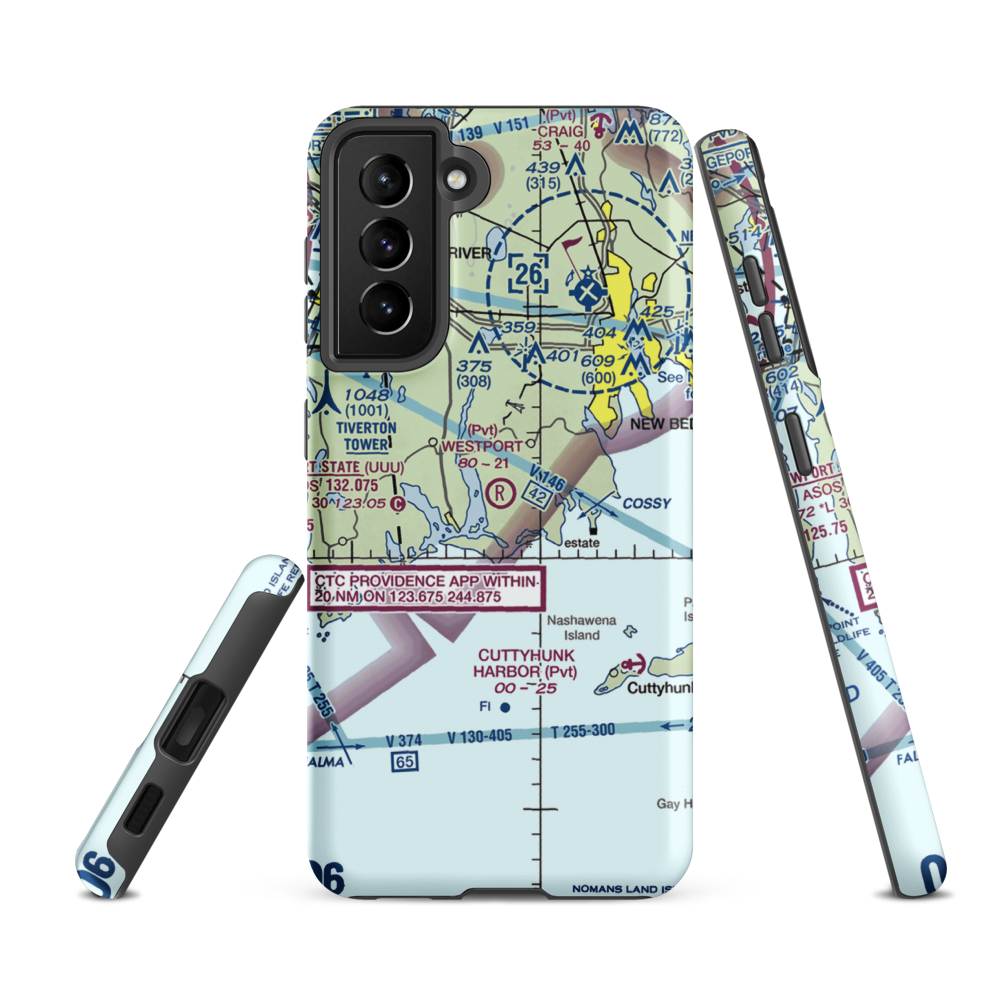 Westport Airport (3MA5) VFR Sectional Samsung Phone Case Samsung Galaxy S21 FE model shown
