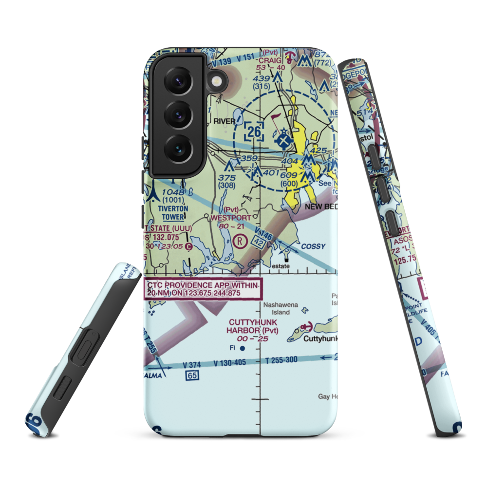 Westport Airport (3MA5) VFR Sectional Samsung Phone Case Samsung Galaxy S22 Plus model shown