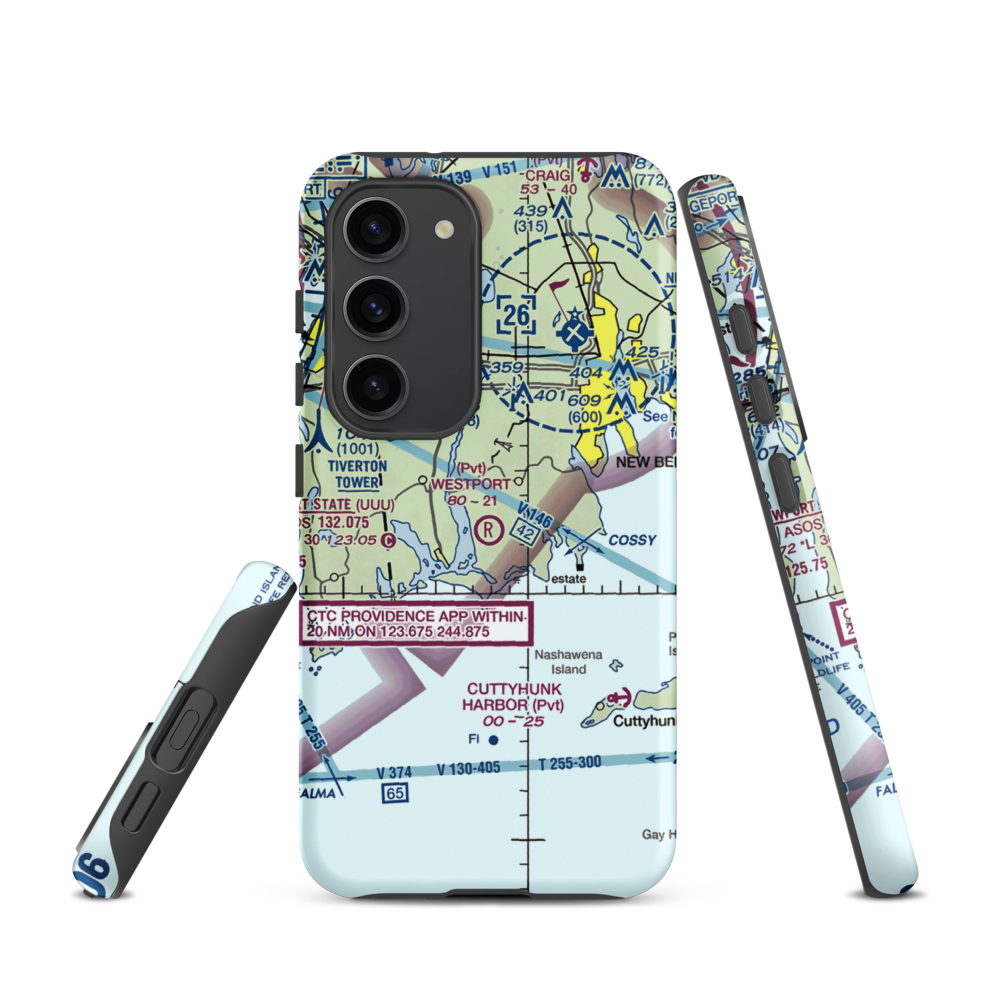 Westport Airport (3MA5) VFR Sectional Samsung Phone Case Samsung Galaxy S23 model shown
