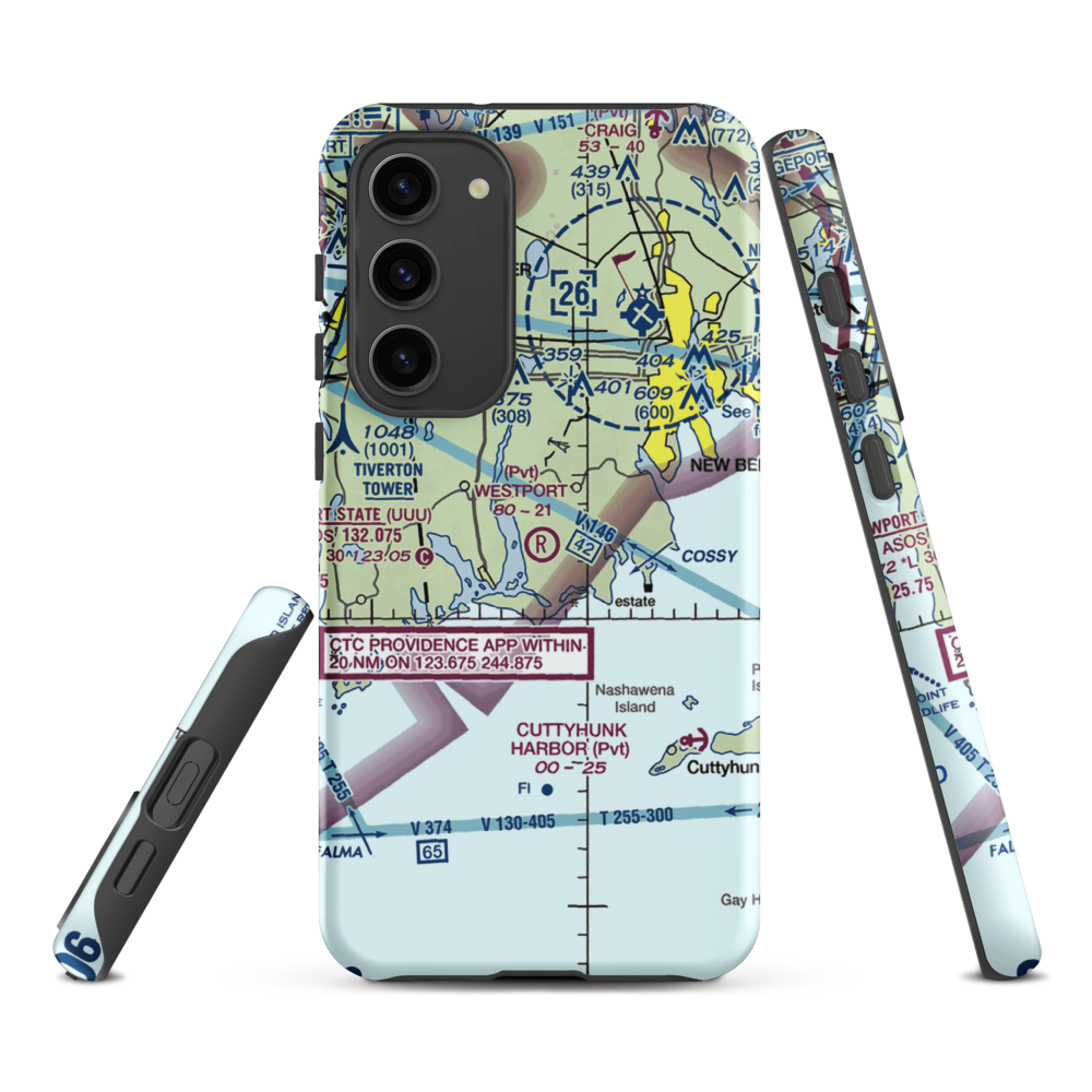 Westport Airport (3MA5) VFR Sectional Samsung Phone Case Samsung Galaxy S23 Plus model shown