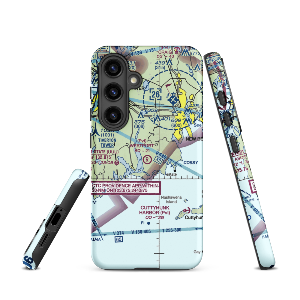 Westport Airport (3MA5) VFR Sectional Samsung Phone Case Samsung Galaxy S24 model shown