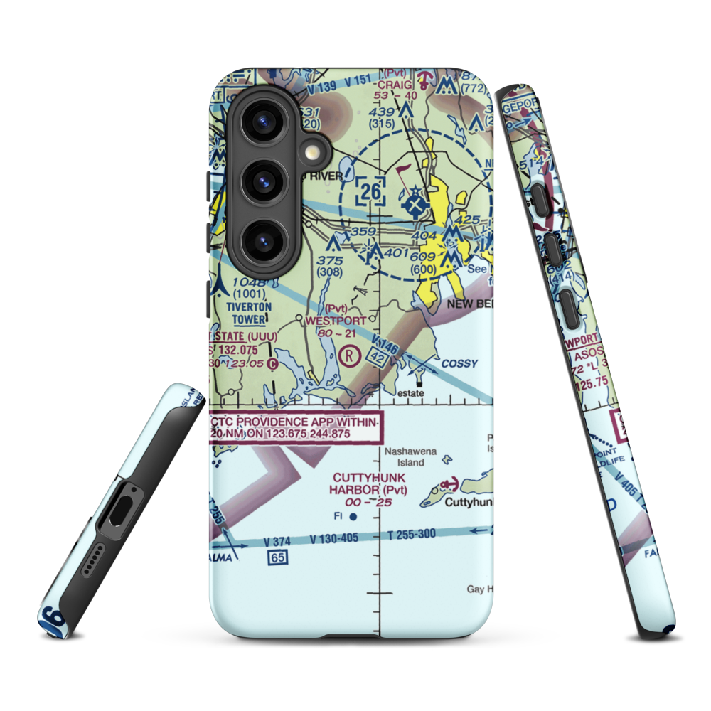 Westport Airport (3MA5) VFR Sectional Samsung Phone Case Samsung Galaxy S24 Plus model shown