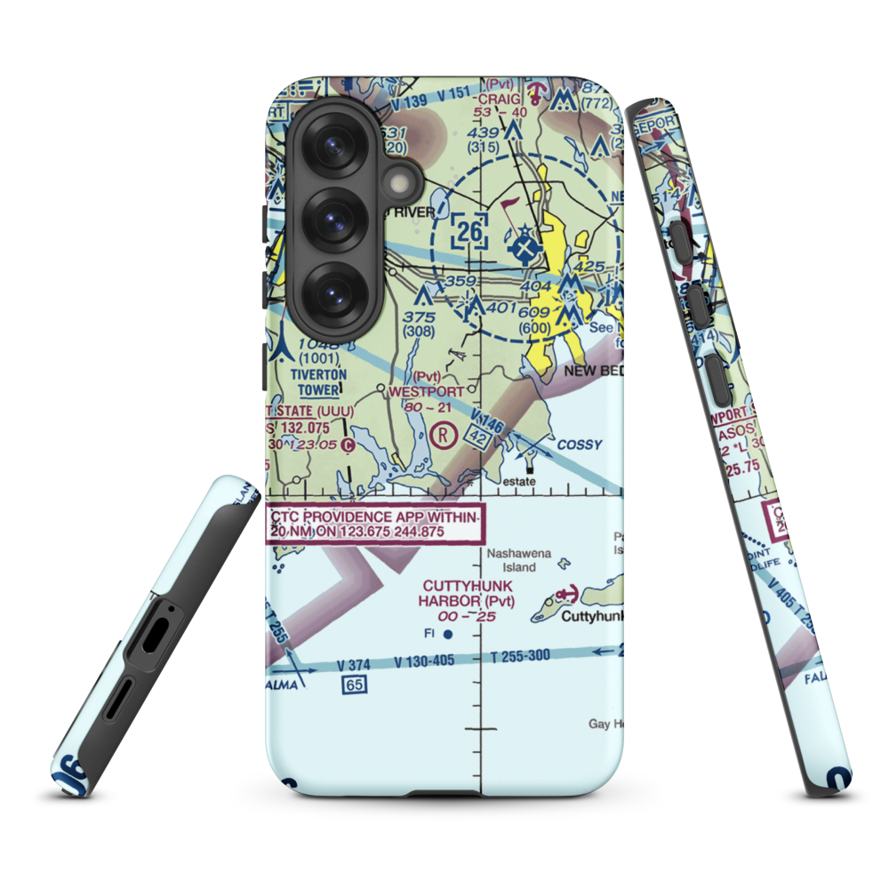 Westport Airport (3MA5) VFR Sectional Samsung Phone Case Samsung Galaxy S25 Plus model shown