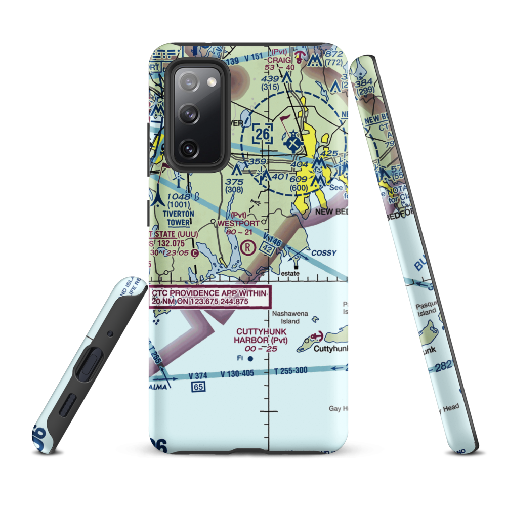 Westport Airport (3MA5) VFR Sectional Samsung Phone Case Samsung Galaxy S20 FE model shown