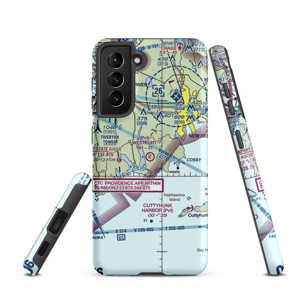Westport Airport (3MA5) VFR Sectional Samsung Phone Case Samsung Galaxy S21 model shown