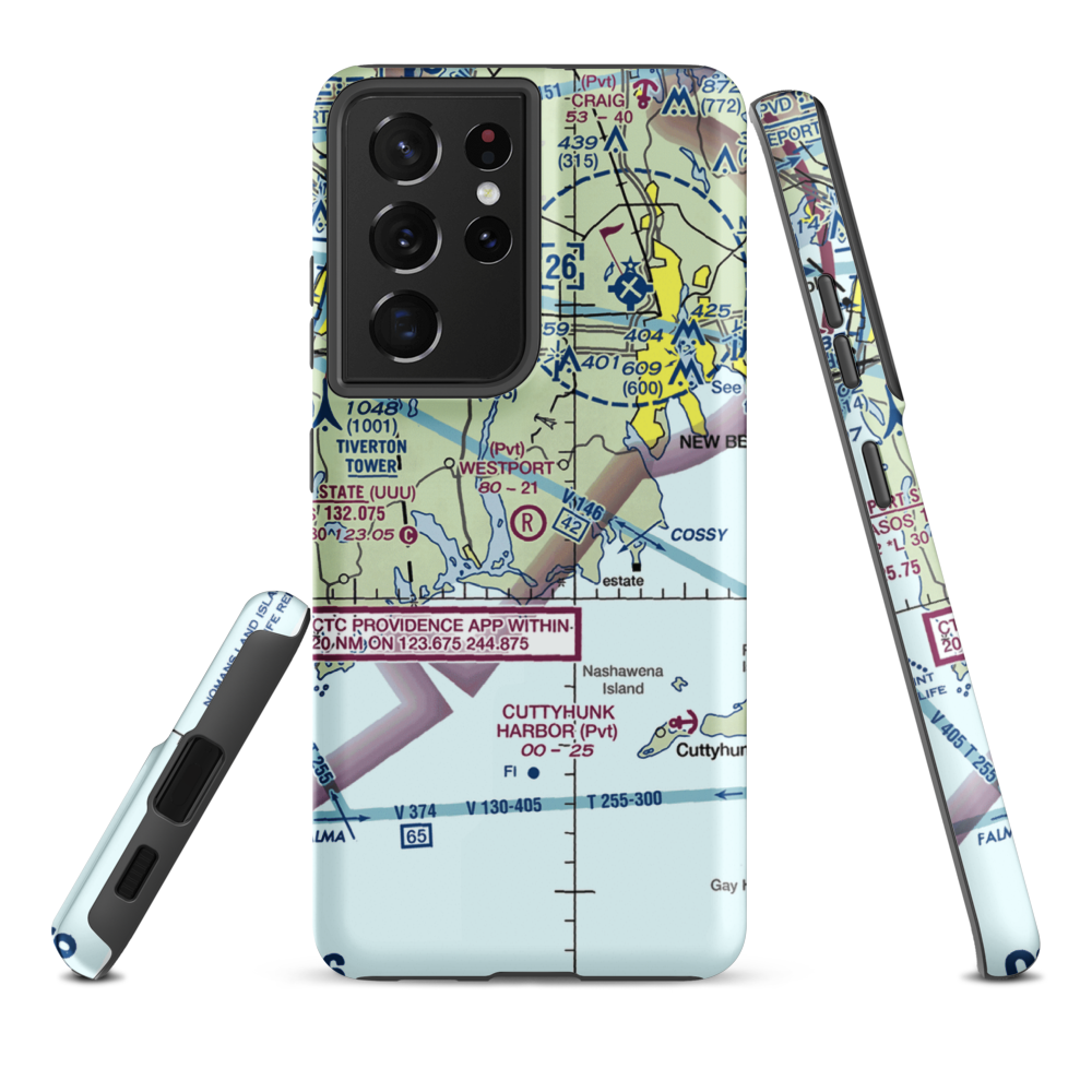 Westport Airport (3MA5) VFR Sectional Samsung Phone Case Samsung Galaxy S21 Plus model shown