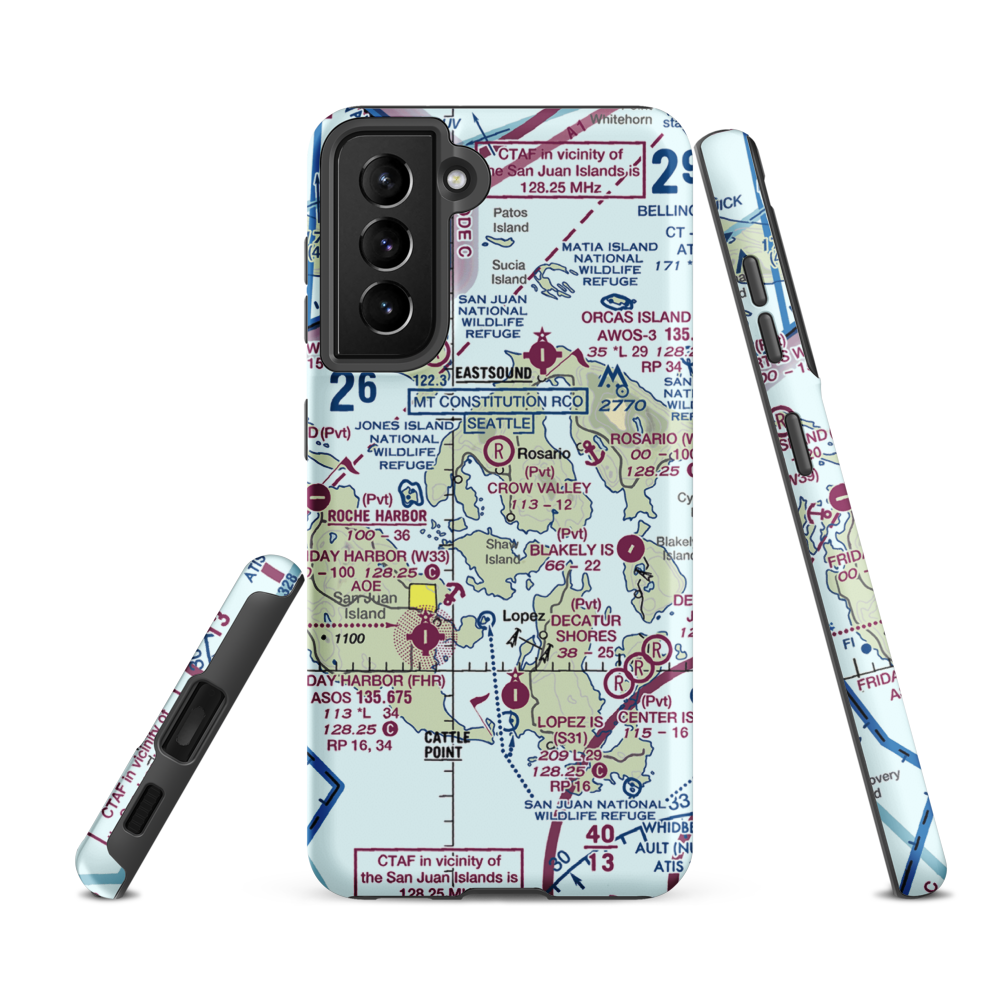 Westsound/Wsx Seaplane Base (WA83) VFR Sectional Samsung Phone Case Samsung Galaxy S21 FE model shown