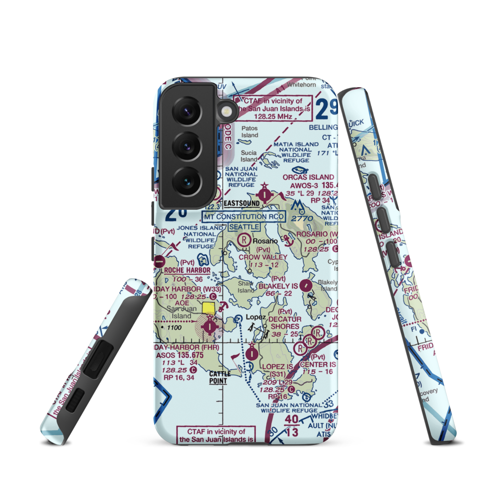 Westsound/Wsx Seaplane Base (WA83) VFR Sectional Samsung Phone Case Samsung Galaxy S22 model shown