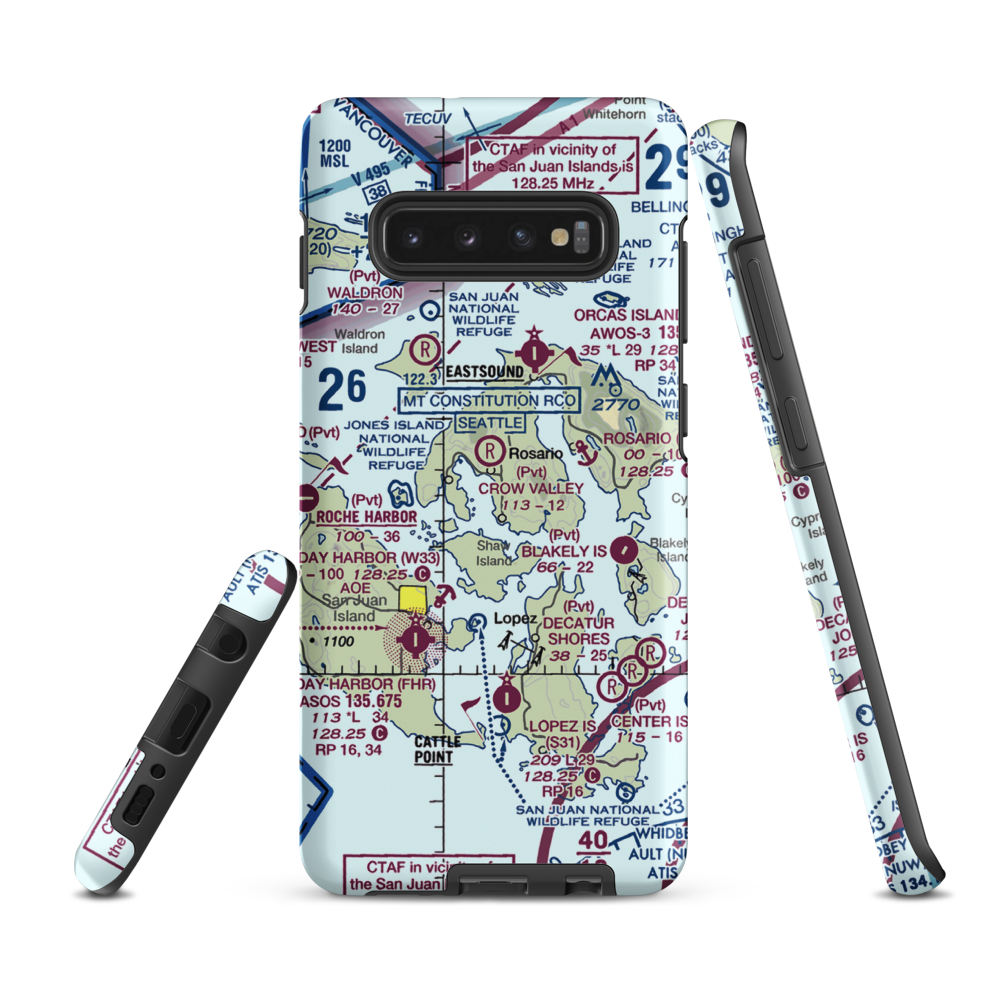 Westsound/Wsx Seaplane Base (WA83) VFR Sectional Samsung Phone Case Samsung Galaxy S10 Plus model shown