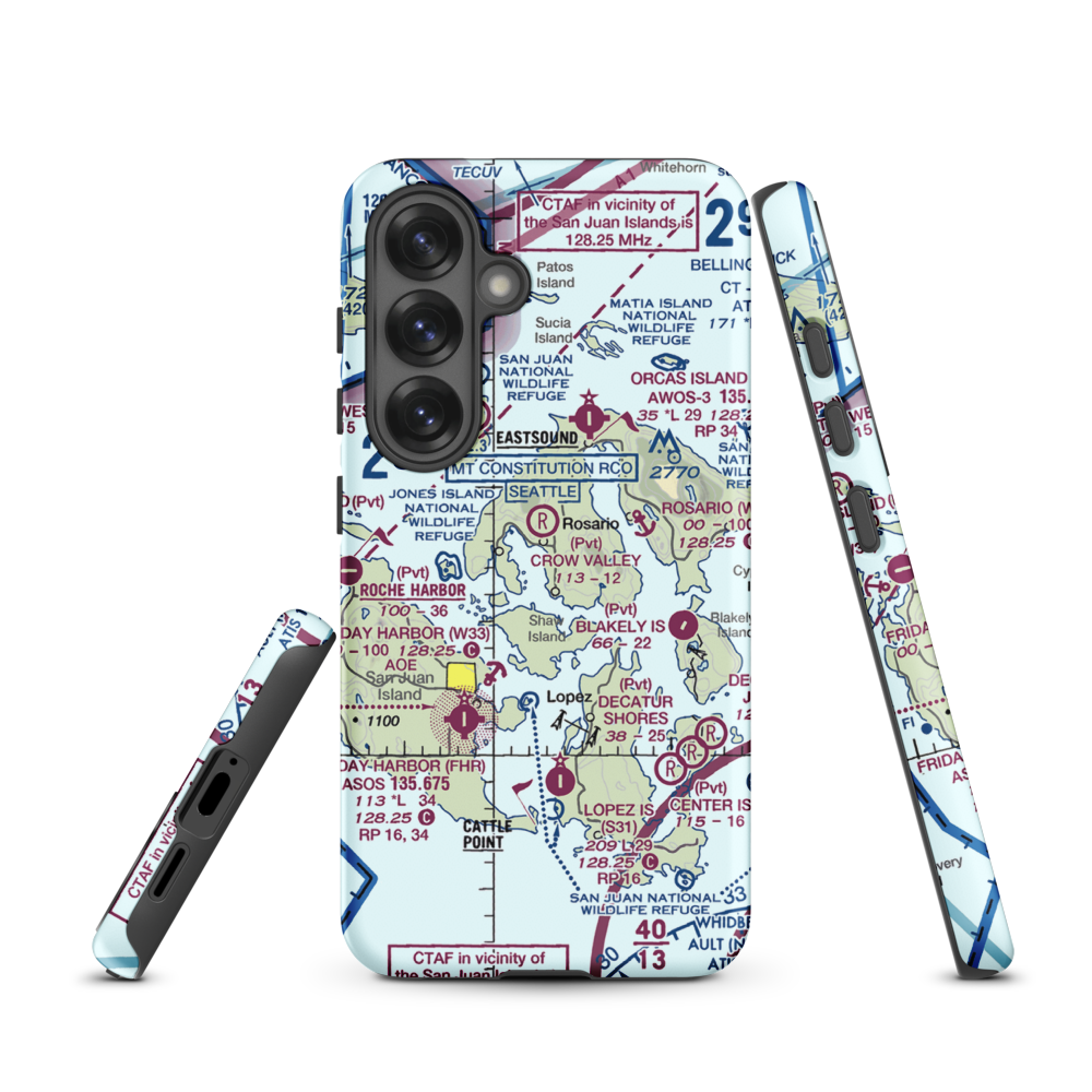 Westsound/Wsx Seaplane Base (WA83) VFR Sectional Samsung Phone Case Samsung Galaxy S25 model shown