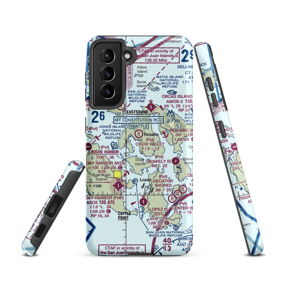 Westsound/Wsx Seaplane Base (WA83) VFR Sectional Samsung Phone Case Samsung Galaxy S21 model shown