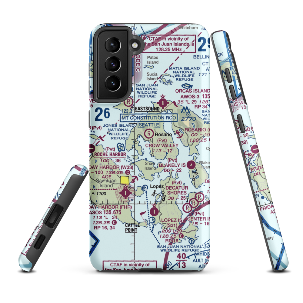 Westsound/Wsx Seaplane Base (WA83) VFR Sectional Samsung Phone Case Samsung Galaxy S21 FE model shown