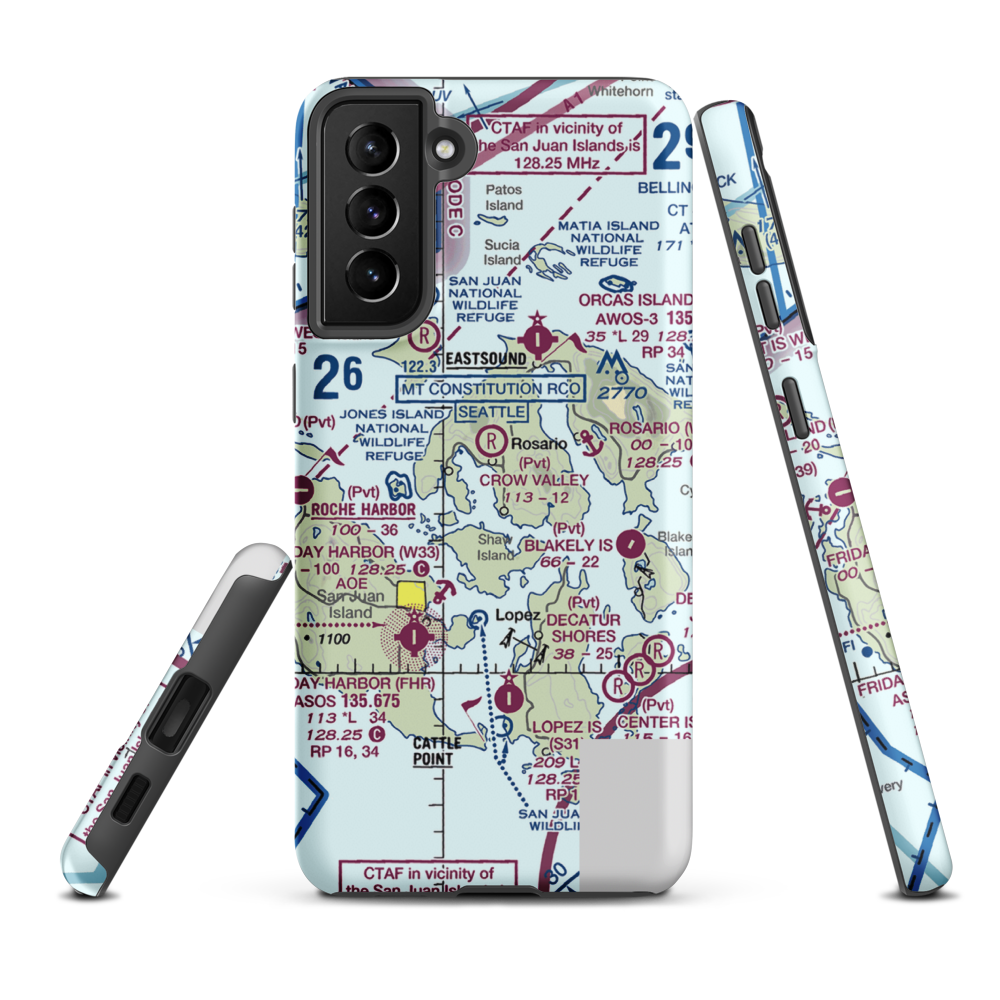 Westsound/Wsx Seaplane Base (WSX) VFR Sectional Samsung Phone Case Samsung Galaxy S21 FE model shown