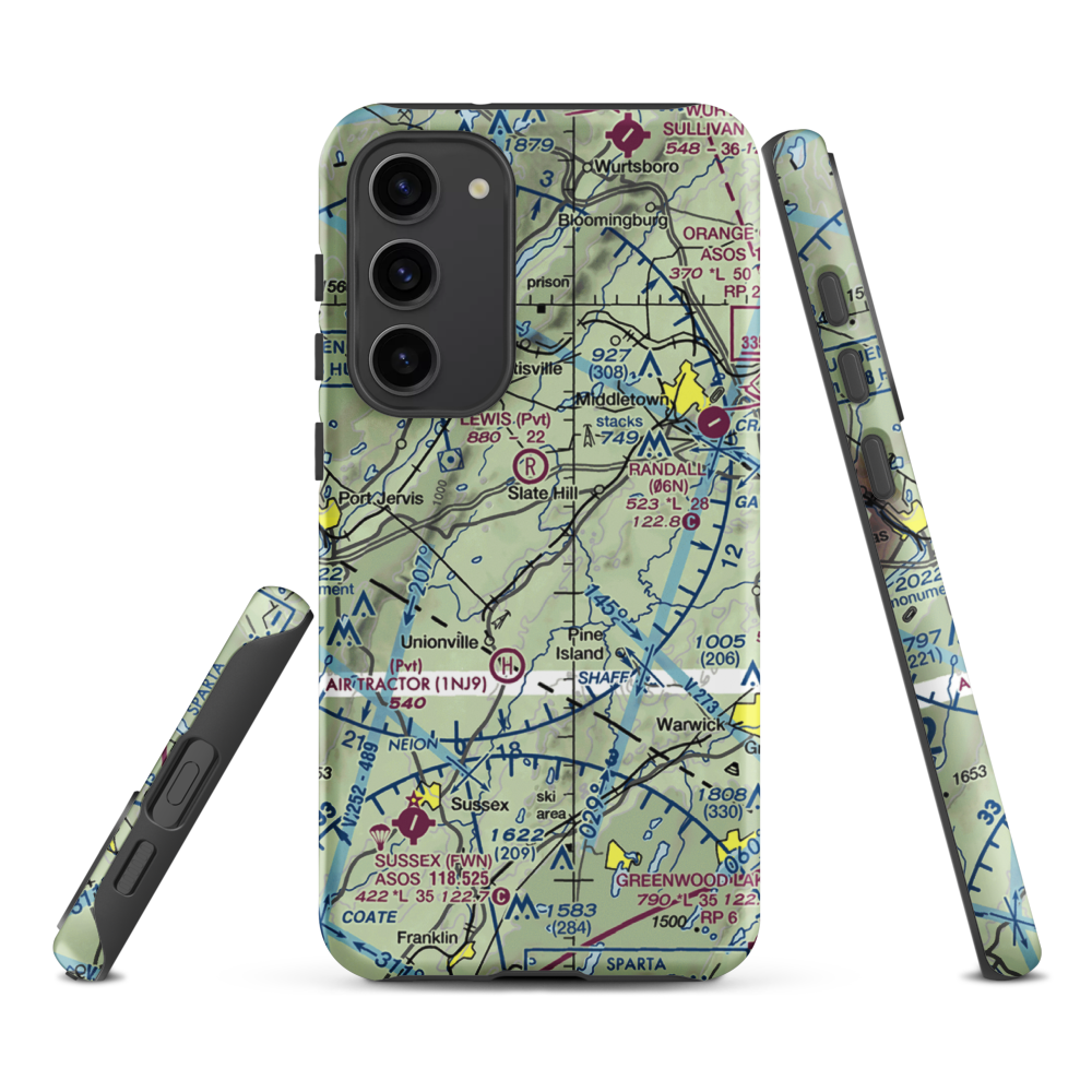 Westtown Airport (1NK5) VFR Sectional Samsung Phone Case Samsung Galaxy S23 Plus model shown