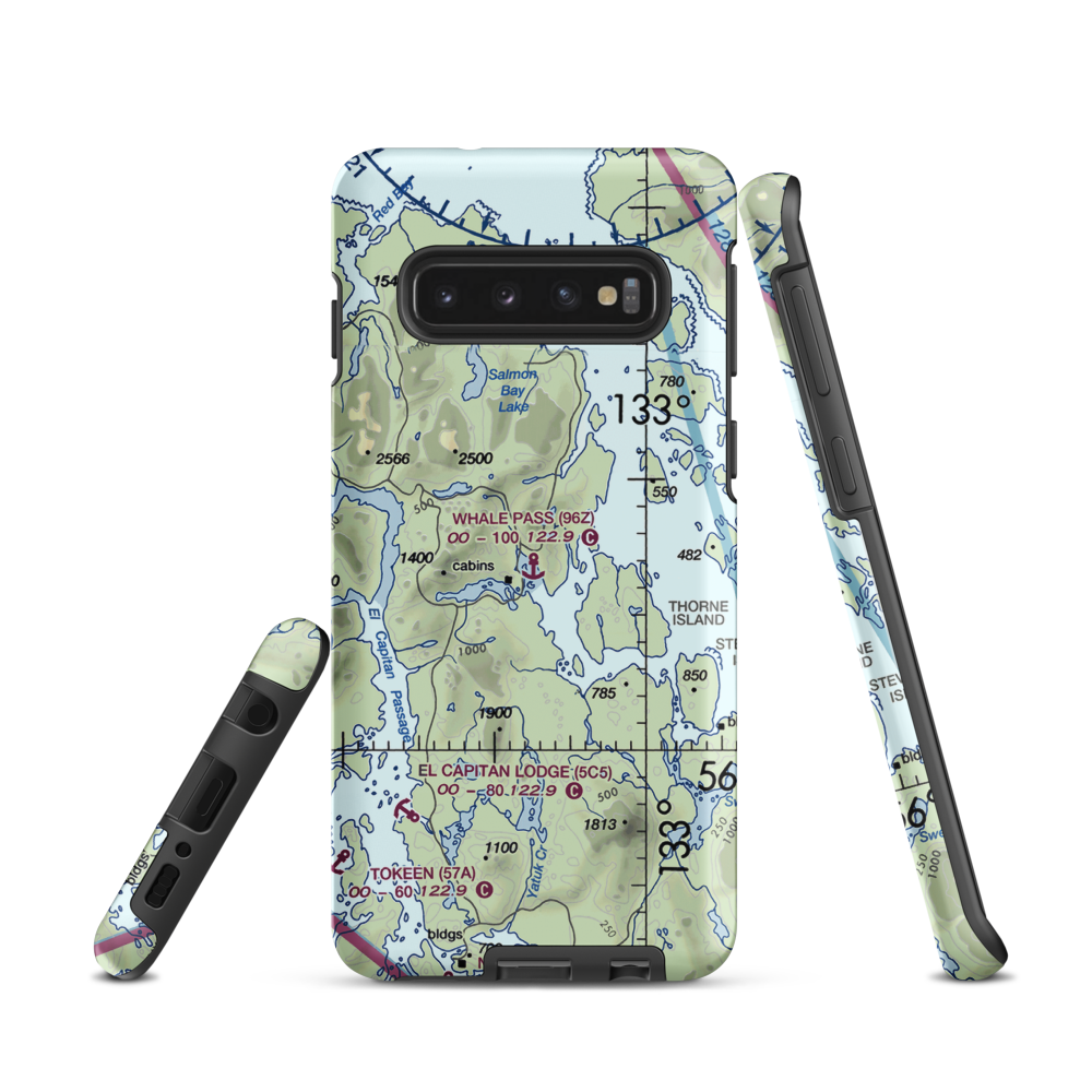Whale Pass Seaplane Float Harbor Facility (96Z) VFR Sectional Samsung Phone Case Samsung Galaxy S10 model shown