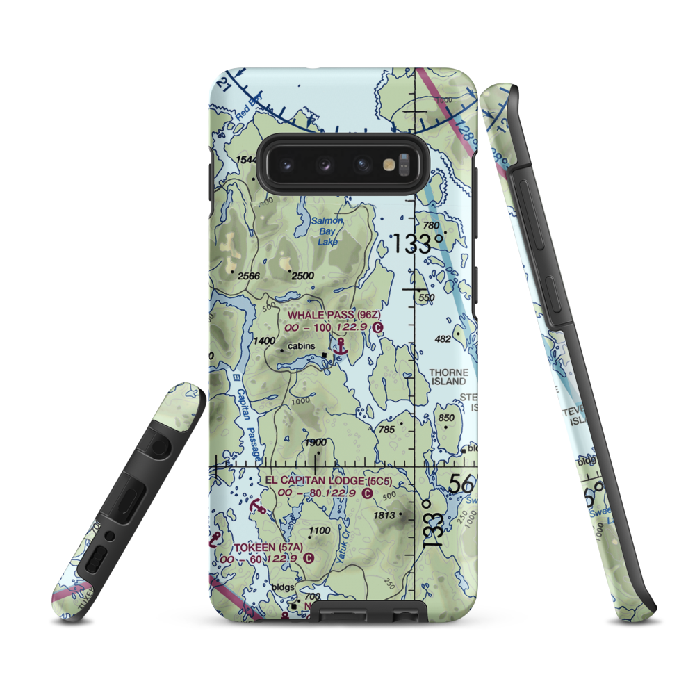 Whale Pass Seaplane Float Harbor Facility (96Z) VFR Sectional Samsung Phone Case Samsung Galaxy S10 Plus model shown