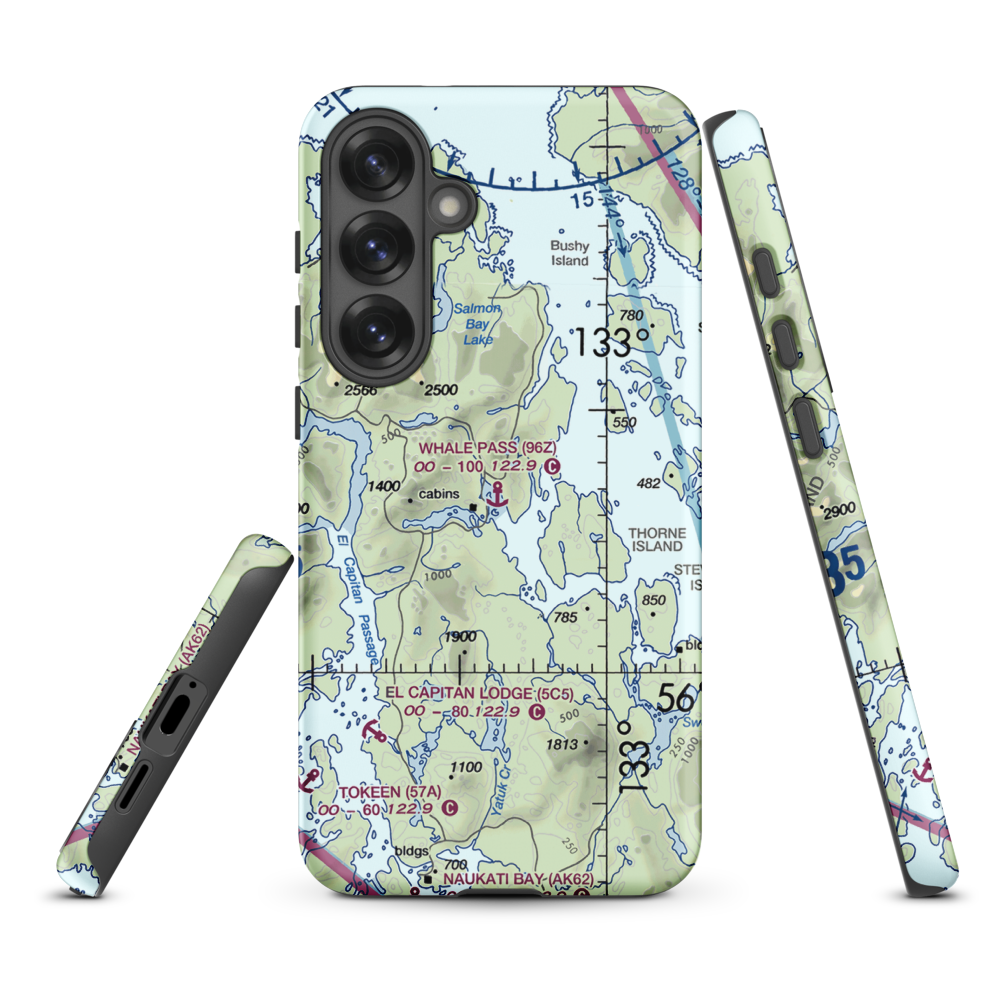 Whale Pass Seaplane Float Harbor Facility (96Z) VFR Sectional Samsung Phone Case Samsung Galaxy S25 Plus model shown