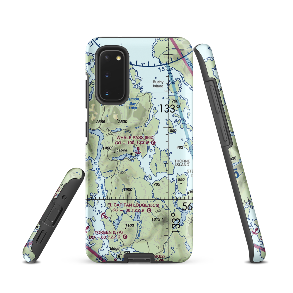 Whale Pass Seaplane Float Harbor Facility (96Z) VFR Sectional Samsung Phone Case Samsung Galaxy S20 model shown