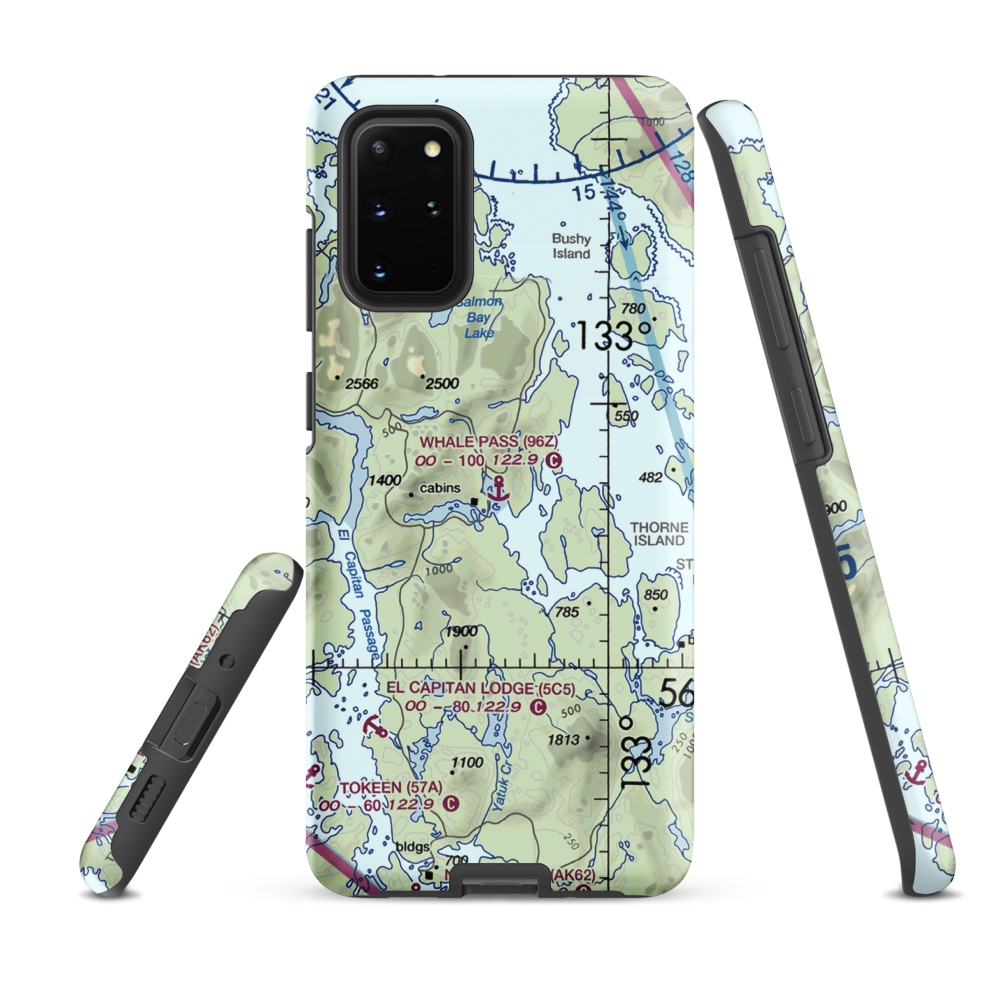 Whale Pass Seaplane Float Harbor Facility (96Z) VFR Sectional Samsung Phone Case Samsung Galaxy S20 Plus model shown