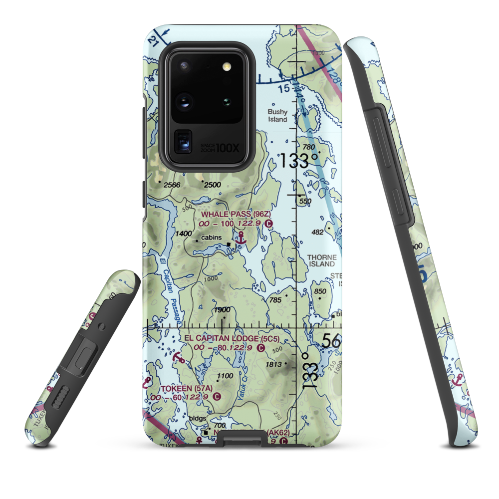 Whale Pass Seaplane Float Harbor Facility (96Z) VFR Sectional Samsung Phone Case Samsung Galaxy S20 Ultra model shown