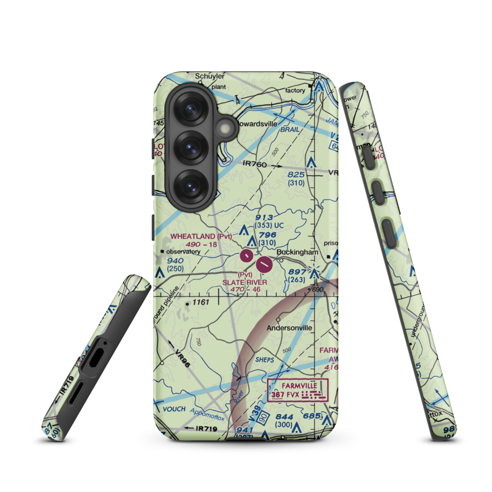 Wheatland Airport (23VA) VFR Sectional Samsung Phone Case Samsung Galaxy S25 model shown