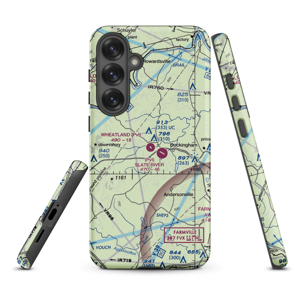 Wheatland Airport (23VA) VFR Sectional Samsung Phone Case Samsung Galaxy S25 Plus model shown